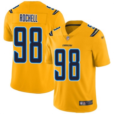 Los Angeles Chargers NFL Football Isaac Rochell Gold Jersey Men Limited #98 Inverted Legend